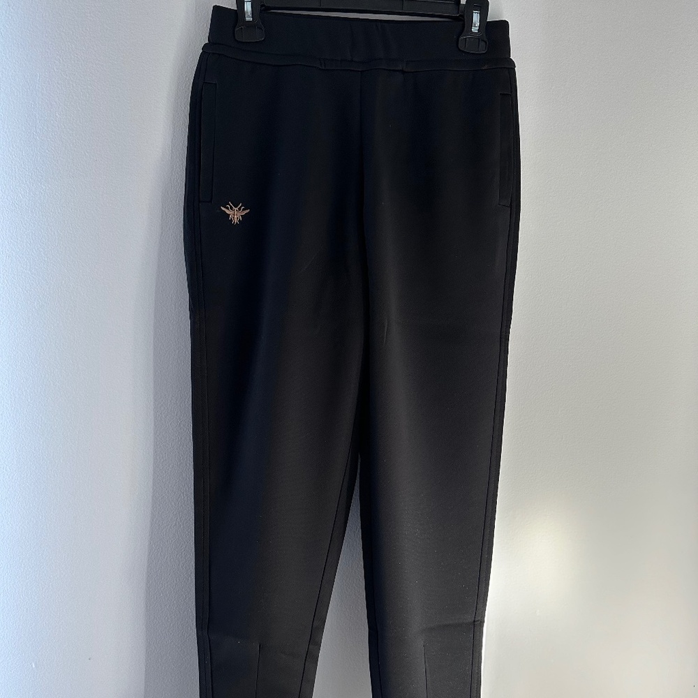 Black straight tapered pants